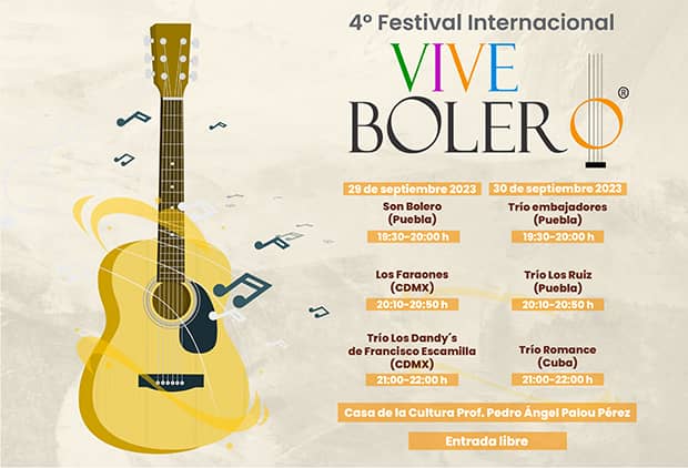 Regresa el Festival Internacional “Vive Bolero” a Puebla